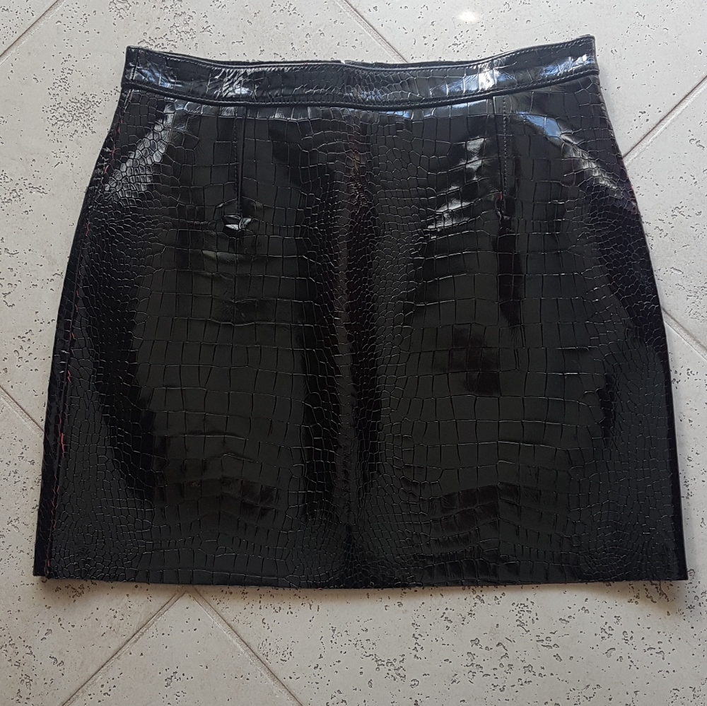 &otherStories croc mini skirt